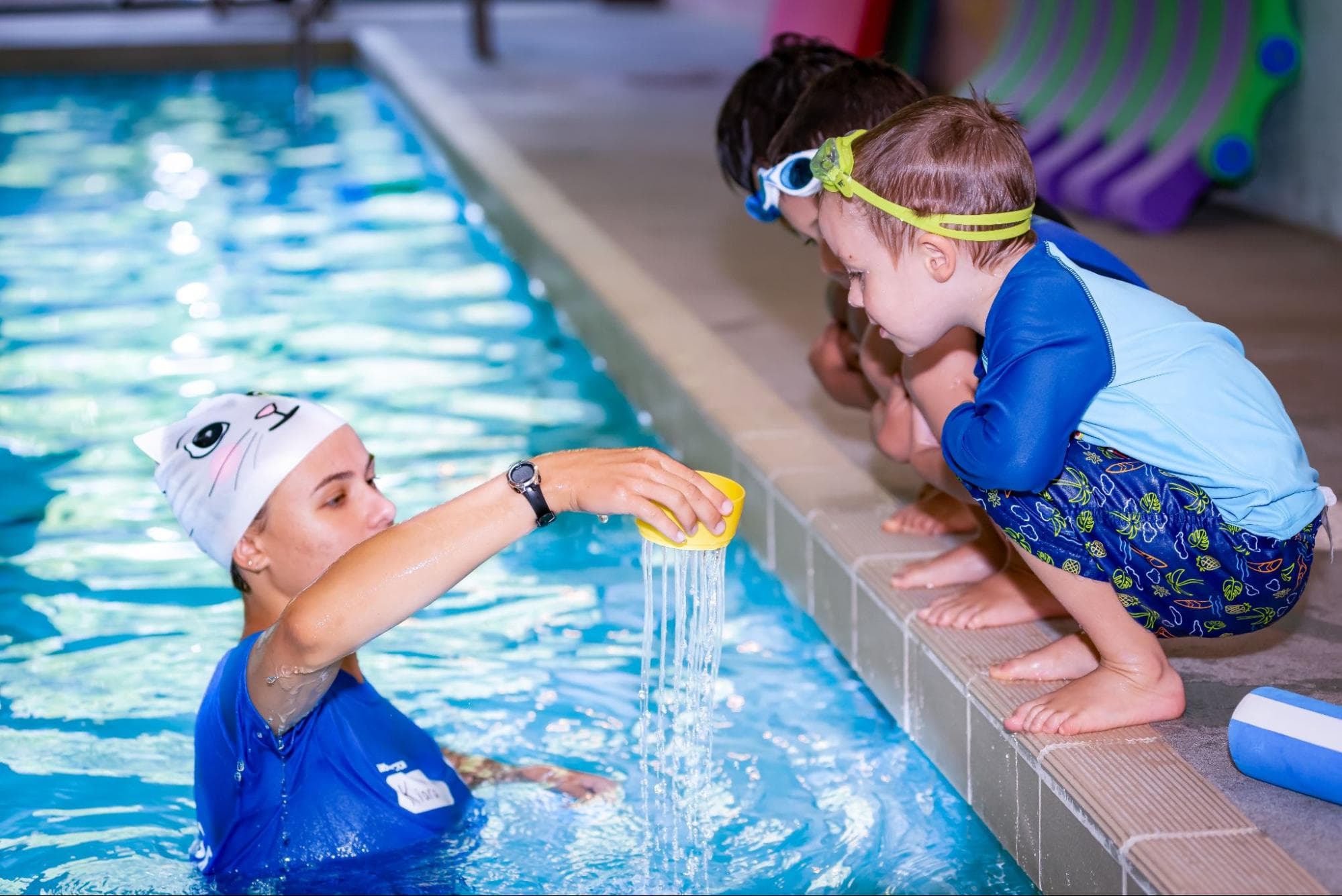 step by step swim lessons build courage