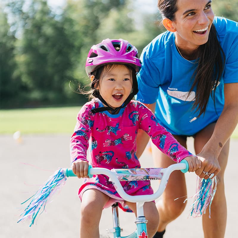 slider 2 girl riding bike at pedalheads bike camps in alberta